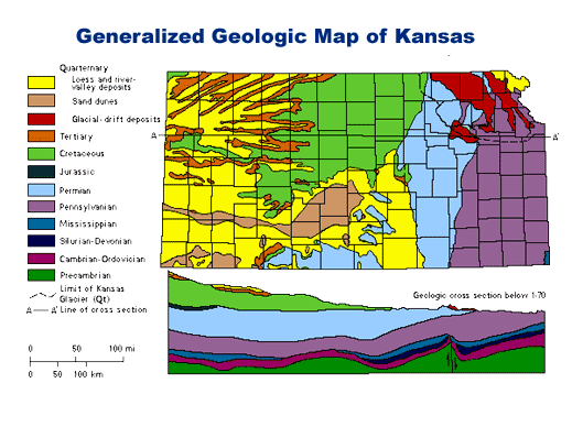 Generalized Geologic Map of Kansas